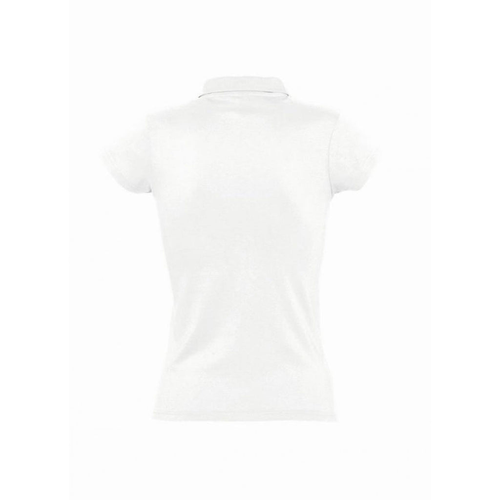 SOL'S Women's White Prescott Cotton Jersey Polo Shirt