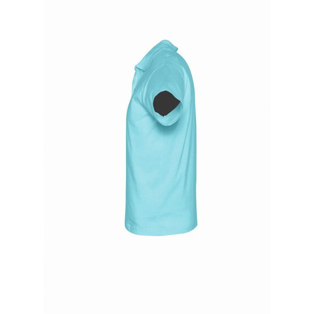 SOL'S Men's Atoll Blue Prescott Cotton Jersey Polo Shirt