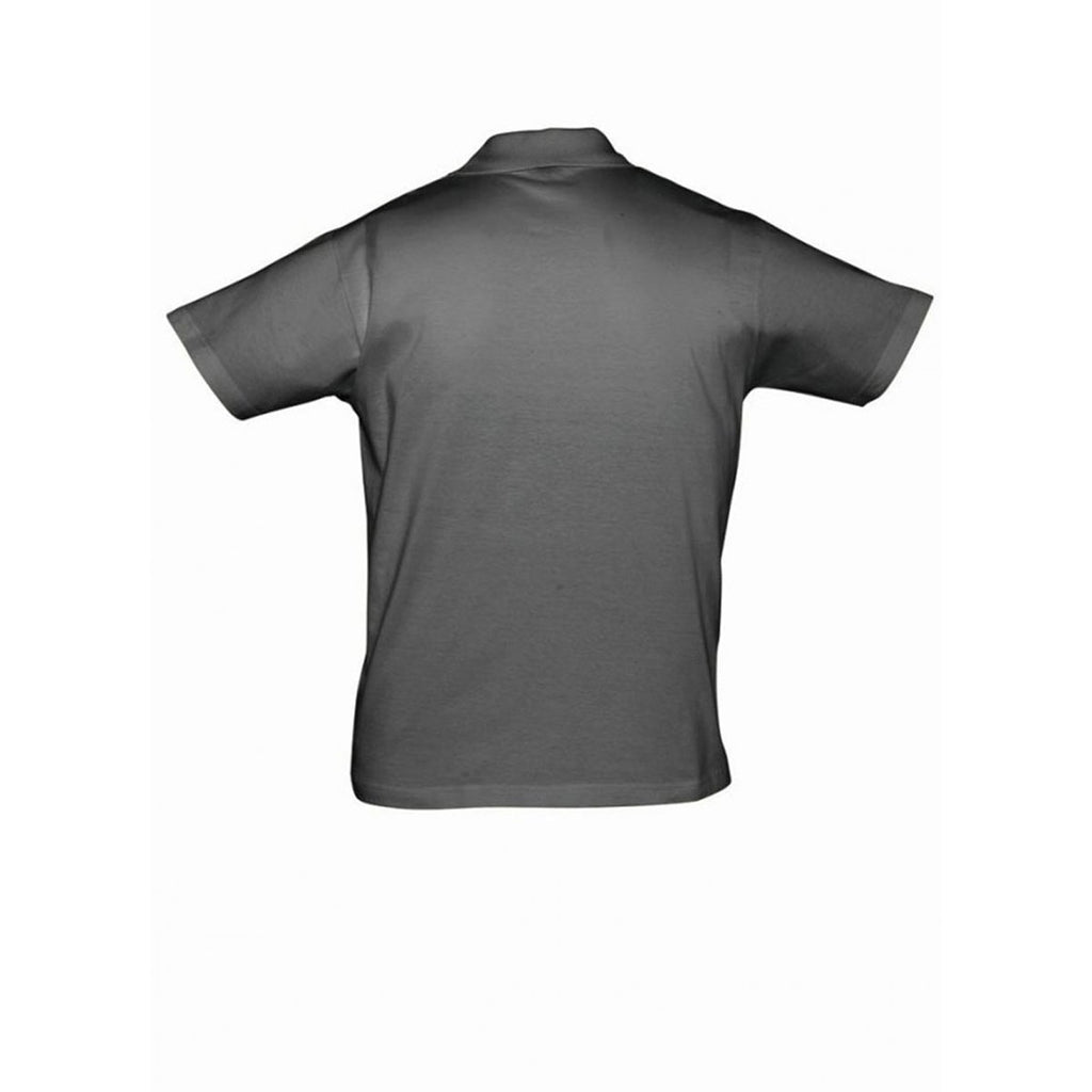 SOL'S Men's Dark Grey Prescott Cotton Jersey Polo Shirt