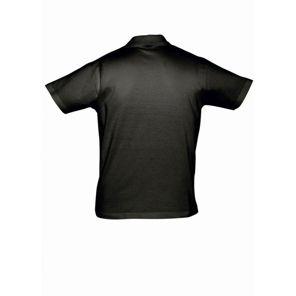 SOL'S Men's Deep Black Prescott Cotton Jersey Polo Shirt