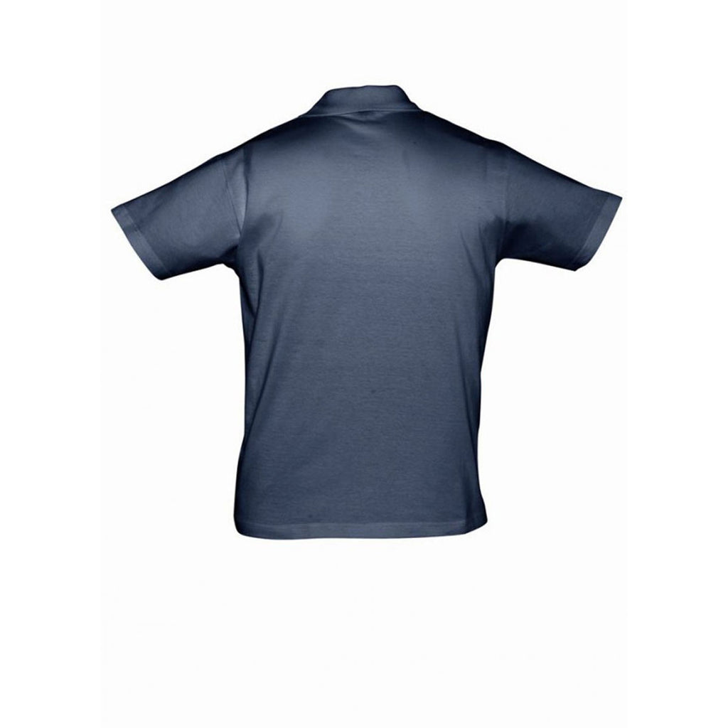 SOL'S Men's French Navy Prescott Cotton Jersey Polo Shirt
