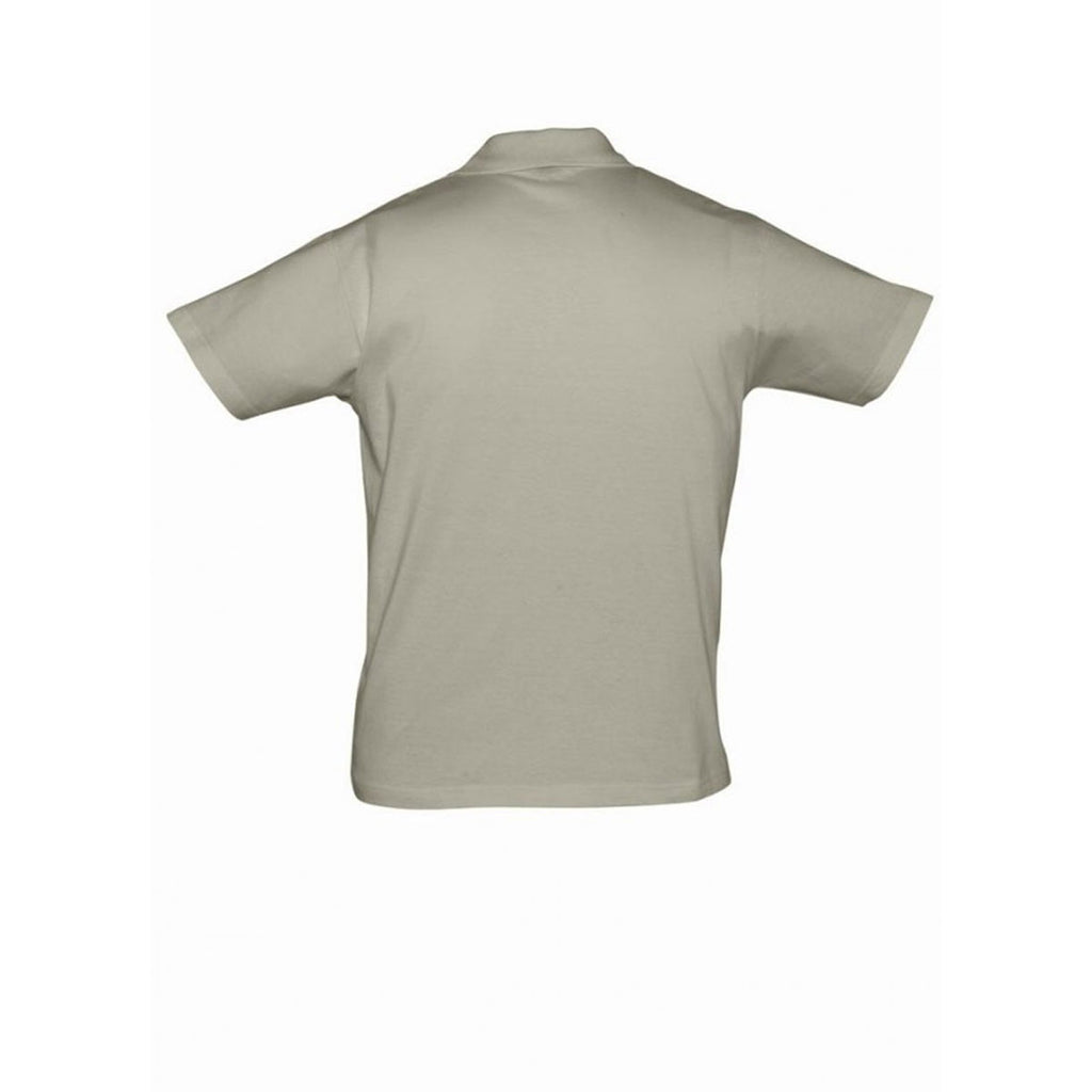 SOL'S Men's Khaki Prescott Cotton Jersey Polo Shirt