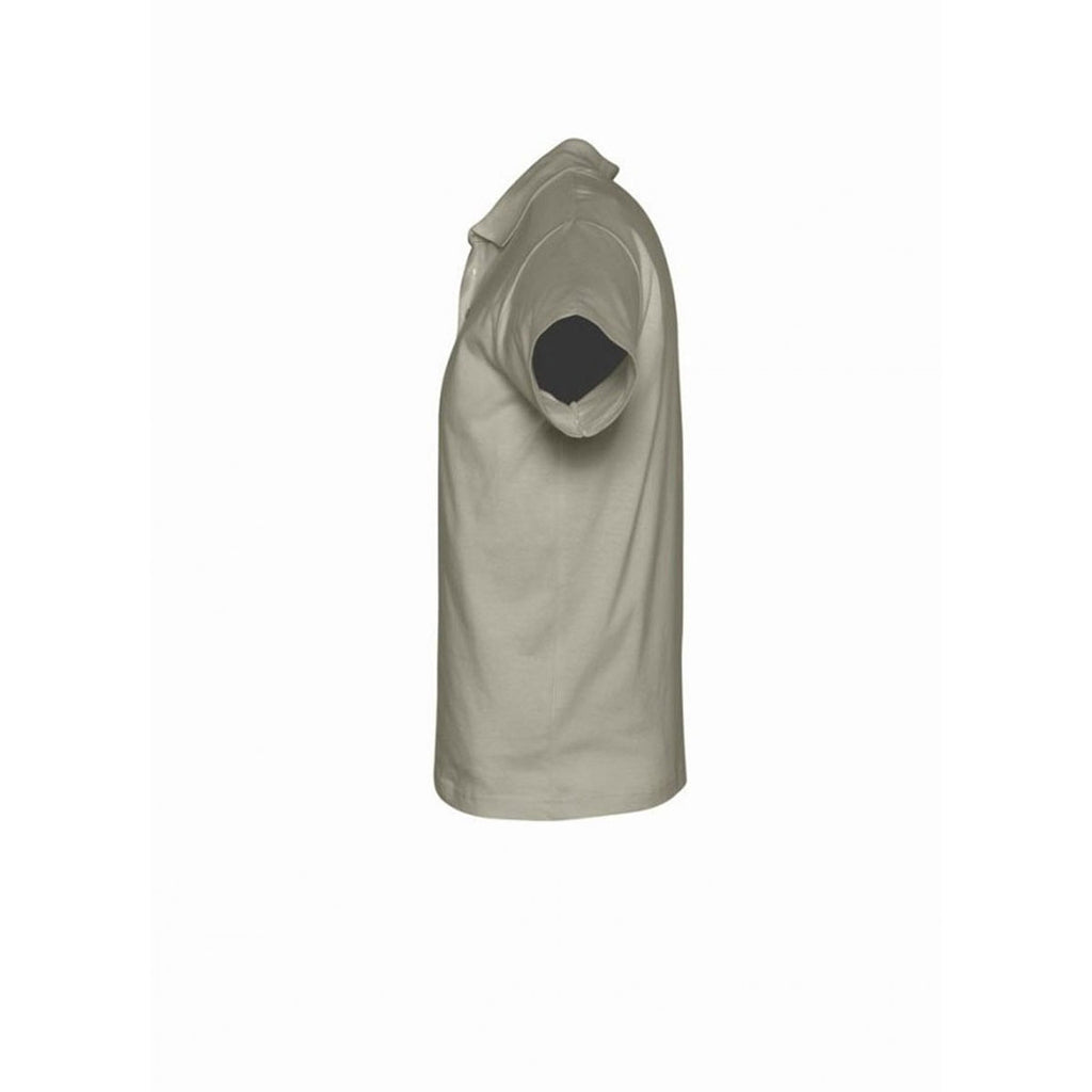 SOL'S Men's Khaki Prescott Cotton Jersey Polo Shirt
