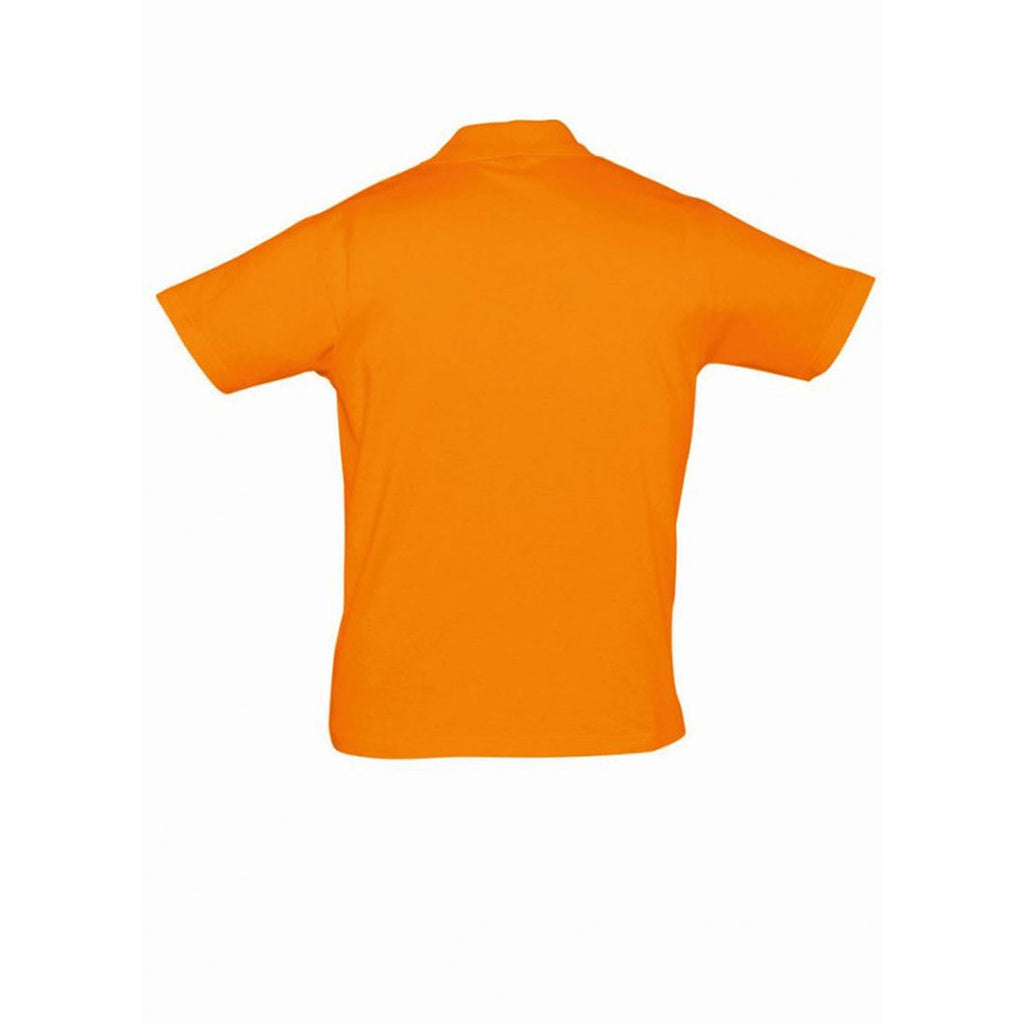 SOL'S Men's Orange Prescott Cotton Jersey Polo Shirt
