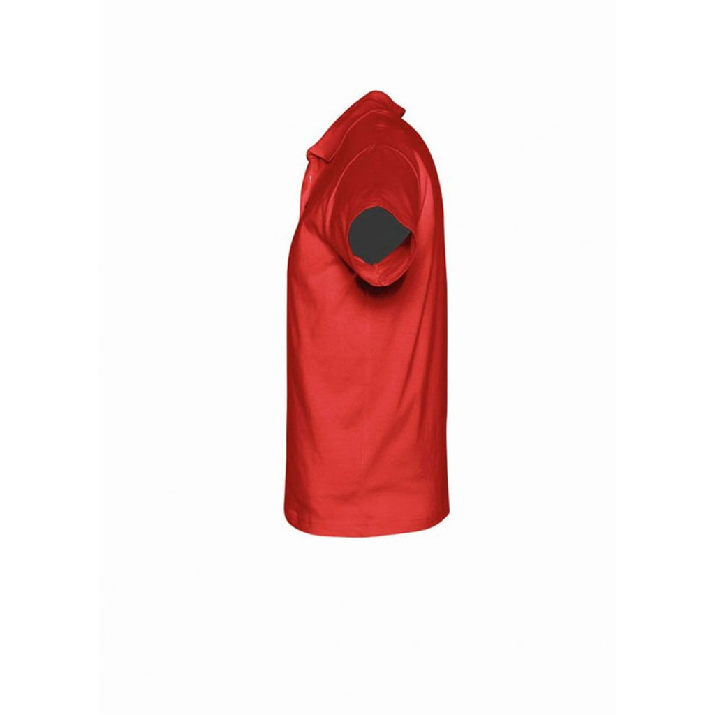 SOL'S Men's Red Prescott Cotton Jersey Polo Shirt