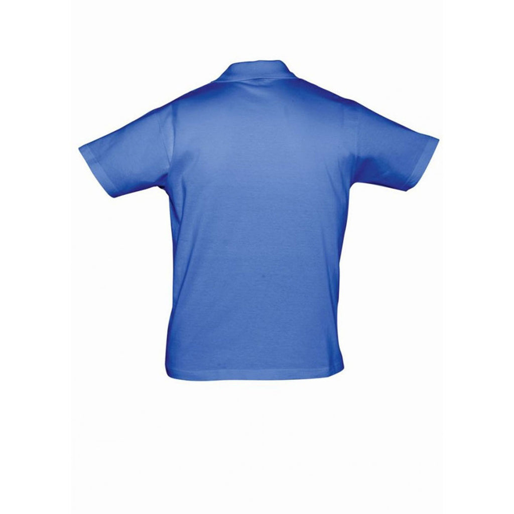 SOL'S Men's Royal Blue Prescott Cotton Jersey Polo Shirt