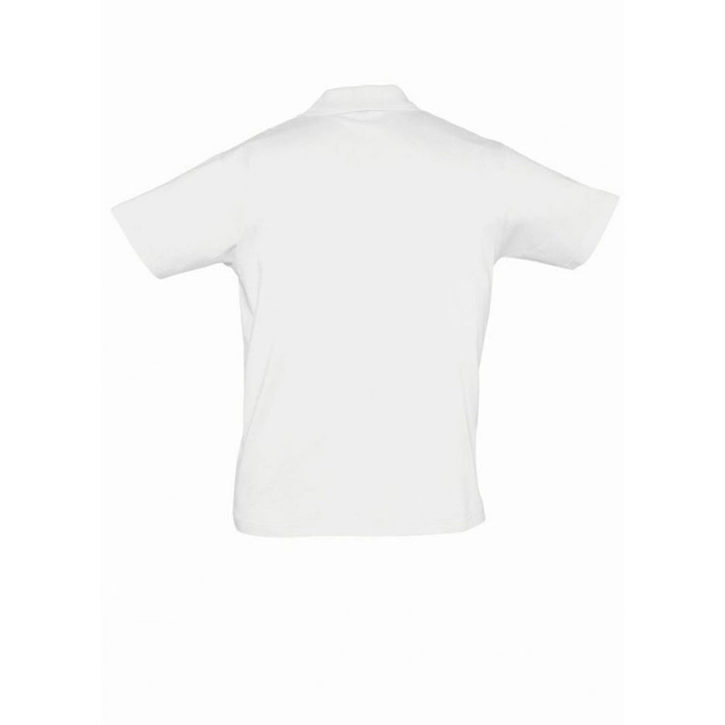 SOL'S Men's White Prescott Cotton Jersey Polo Shirt
