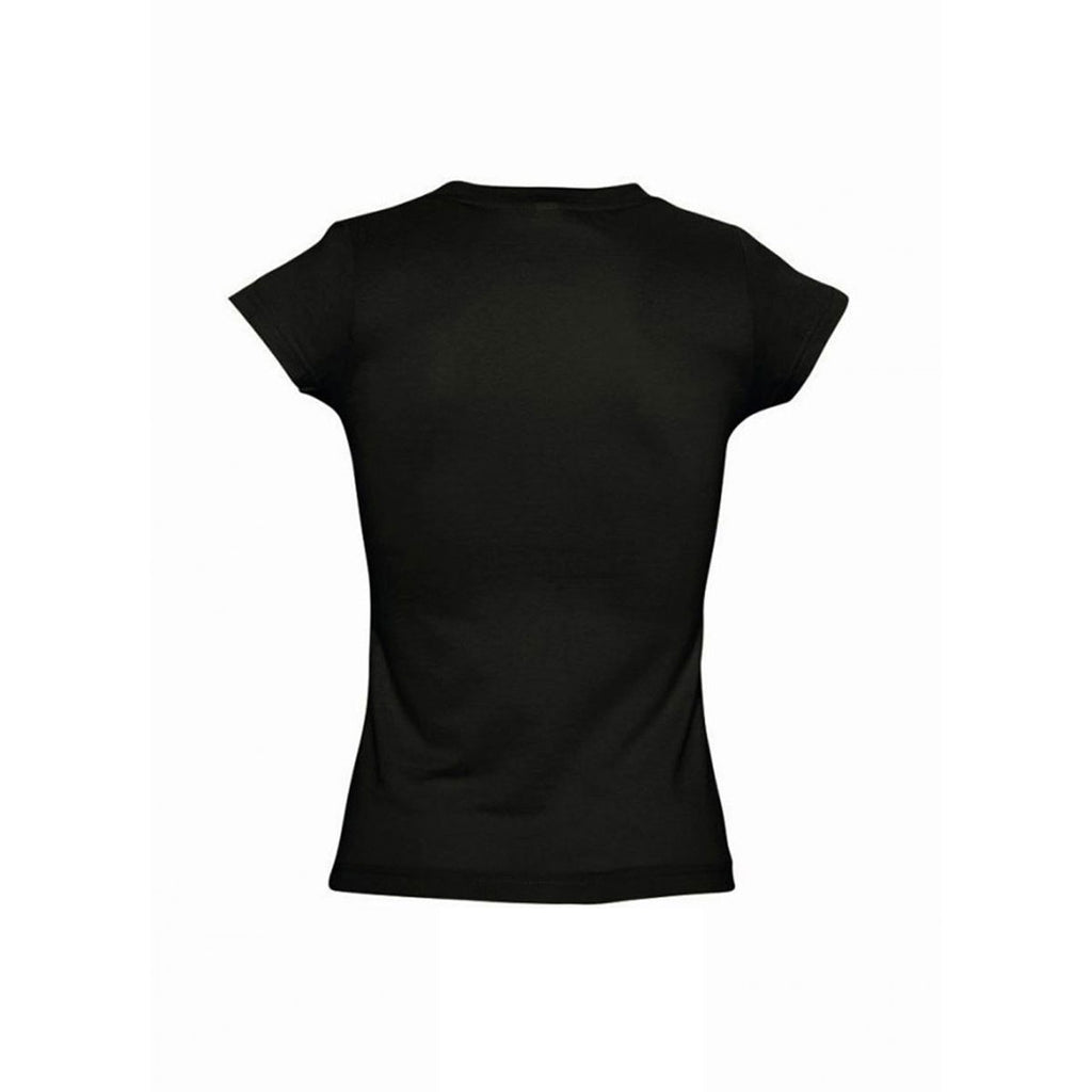 SOL'S Women's Deep Black Moon V Neck T-Shirt