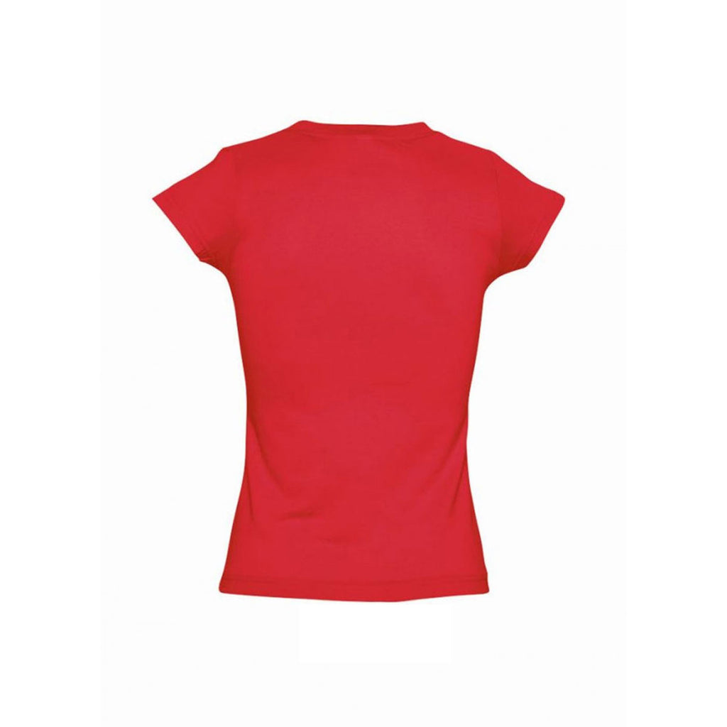 SOL'S Women's Red Moon V Neck T-Shirt
