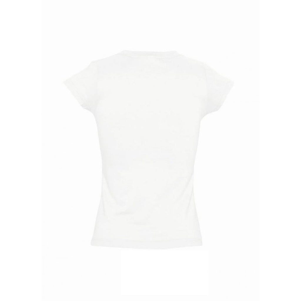 SOL'S Women's White Moon V Neck T-Shirt