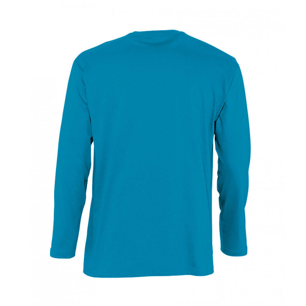 SOL'S Men's Aqua Monarch Long Sleeve T-Shirt