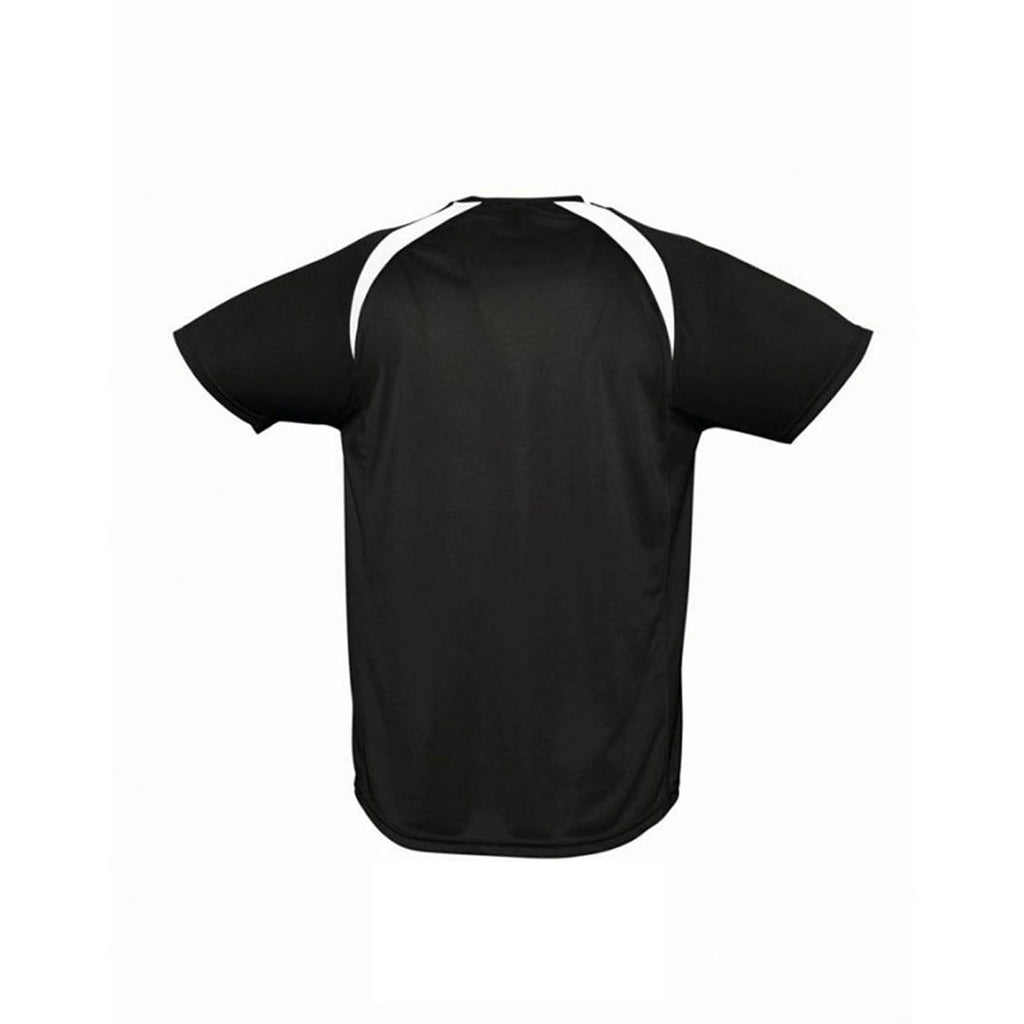 SOL'S Men's Black/White Match Contrast Performance T-Shirt