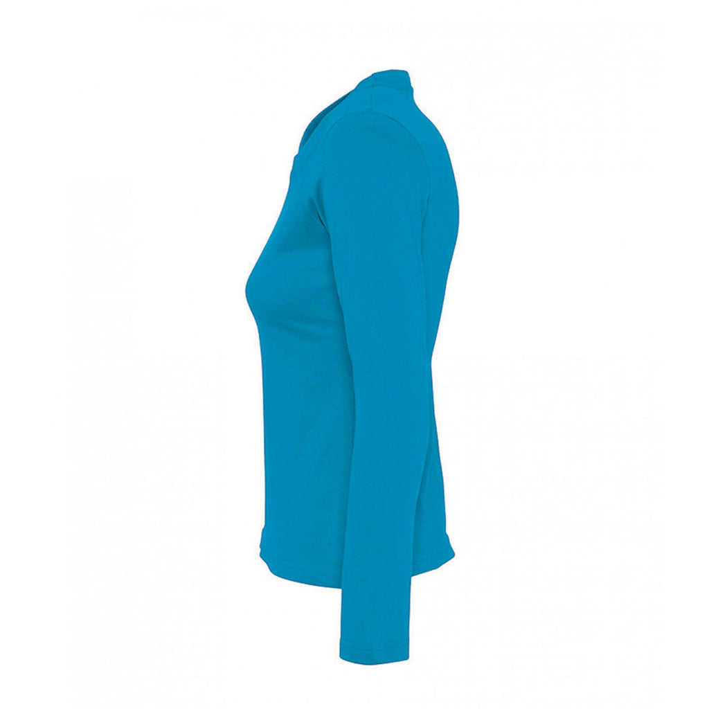SOL'S Women's Aqua Majestic Long Sleeve T-Shirt