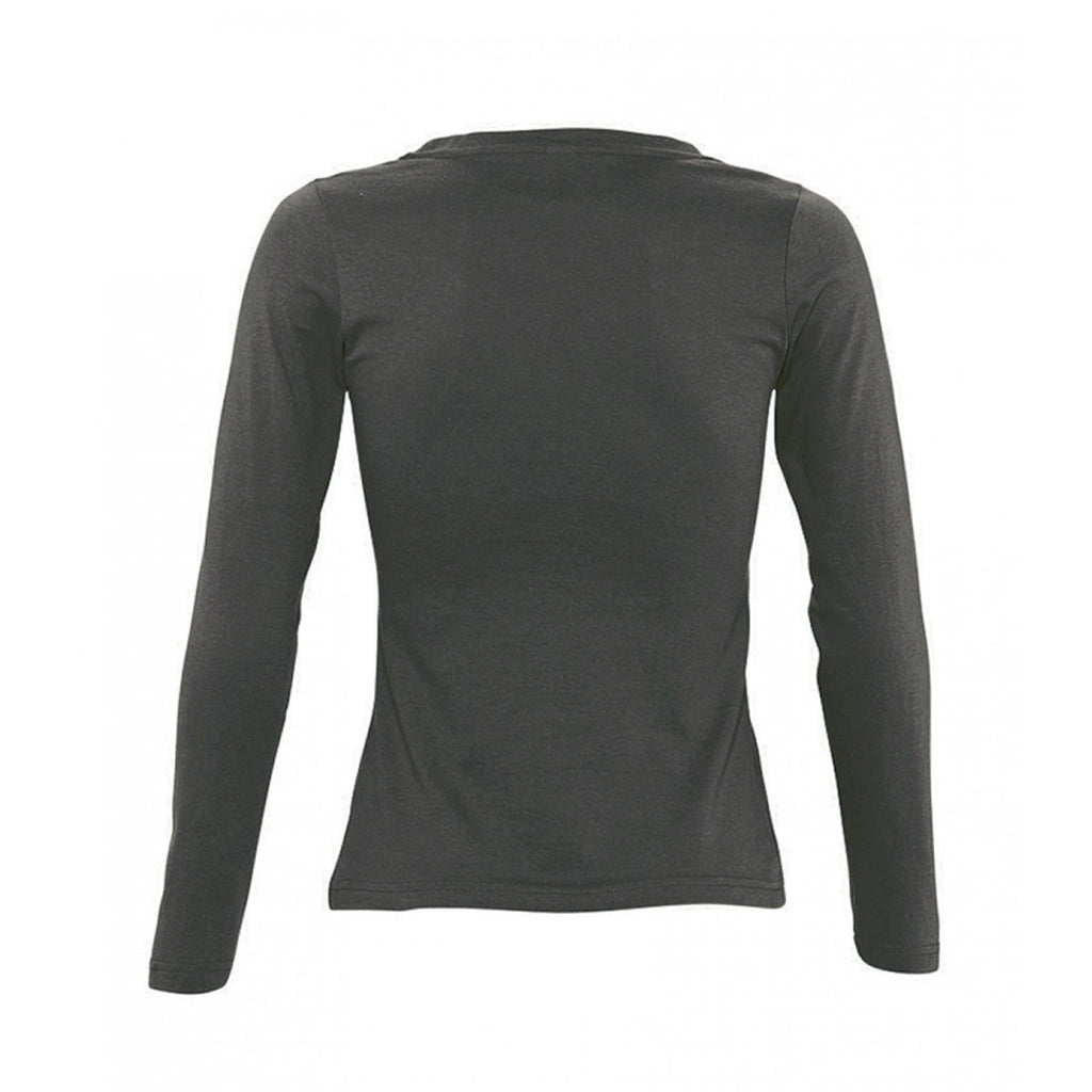 SOL'S Women's Dark Grey Majestic Long Sleeve T-Shirt