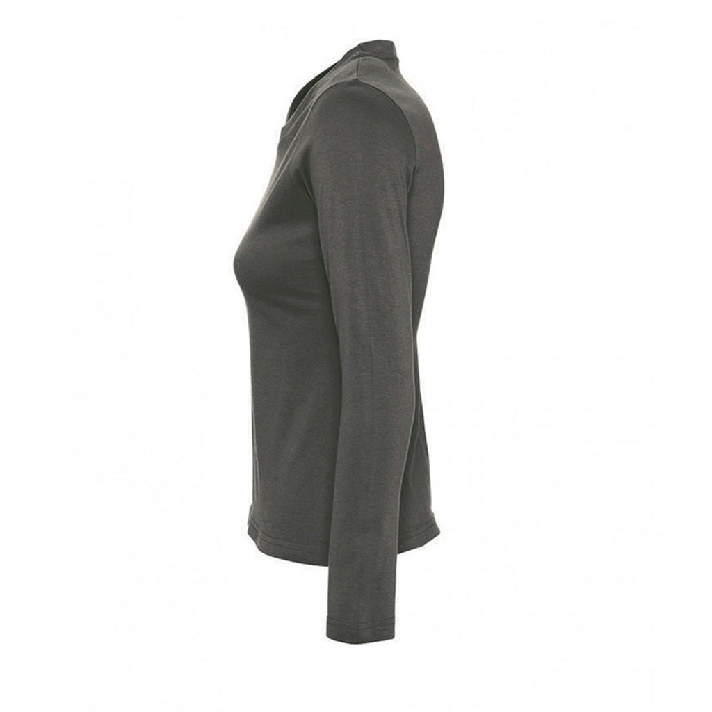 SOL'S Women's Dark Grey Majestic Long Sleeve T-Shirt