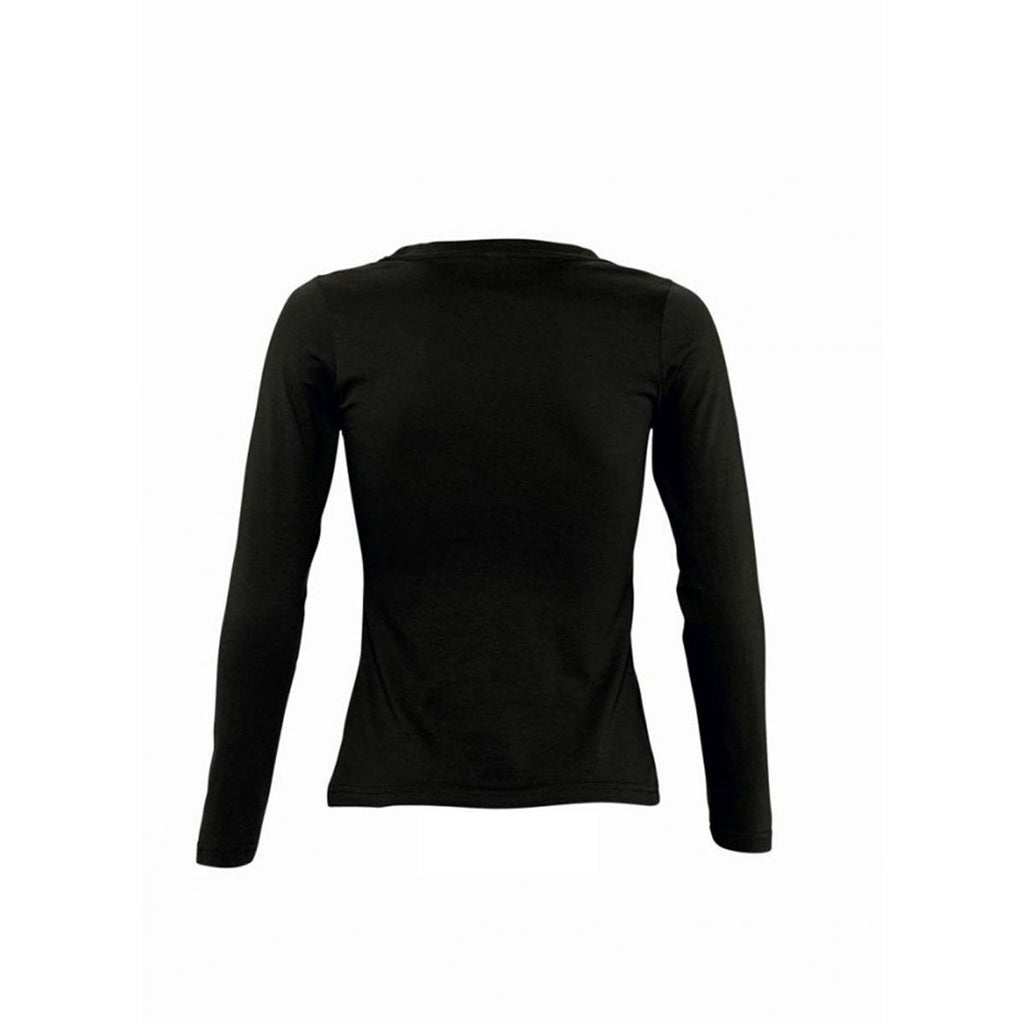SOL'S Women's Deep Black Majestic Long Sleeve T-Shirt