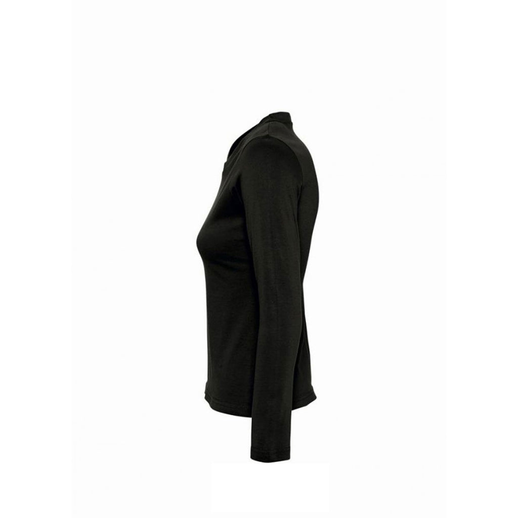 SOL'S Women's Deep Black Majestic Long Sleeve T-Shirt