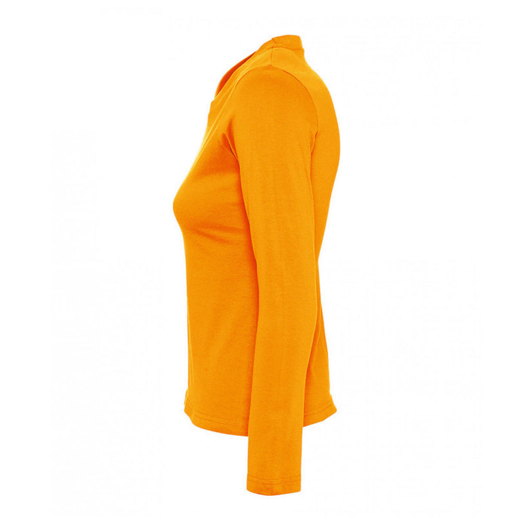 SOL'S Women's Orange Majestic Long Sleeve T-Shirt