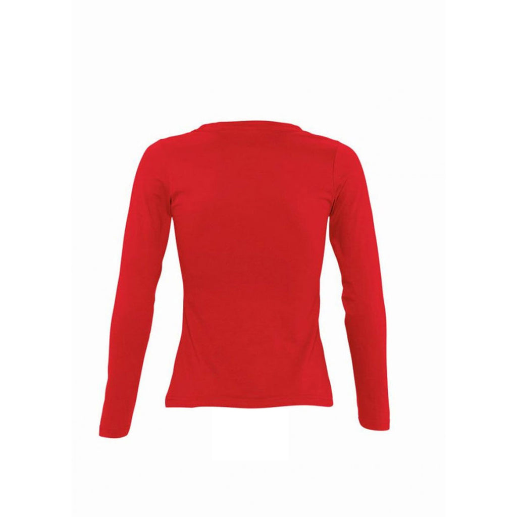 SOL'S Women's Red Majestic Long Sleeve T-Shirt