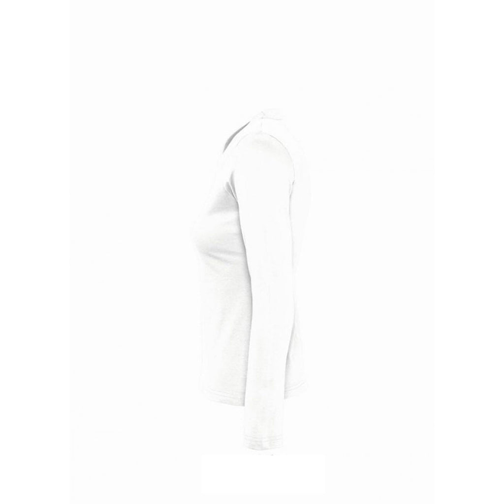 SOL'S Women's White Majestic Long Sleeve T-Shirt