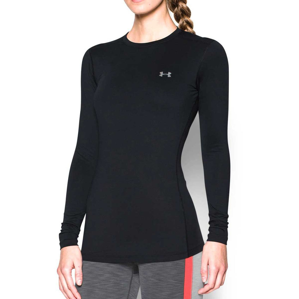 Under Armour Women's Black ColdGear Fitted Long Sleeve Crew