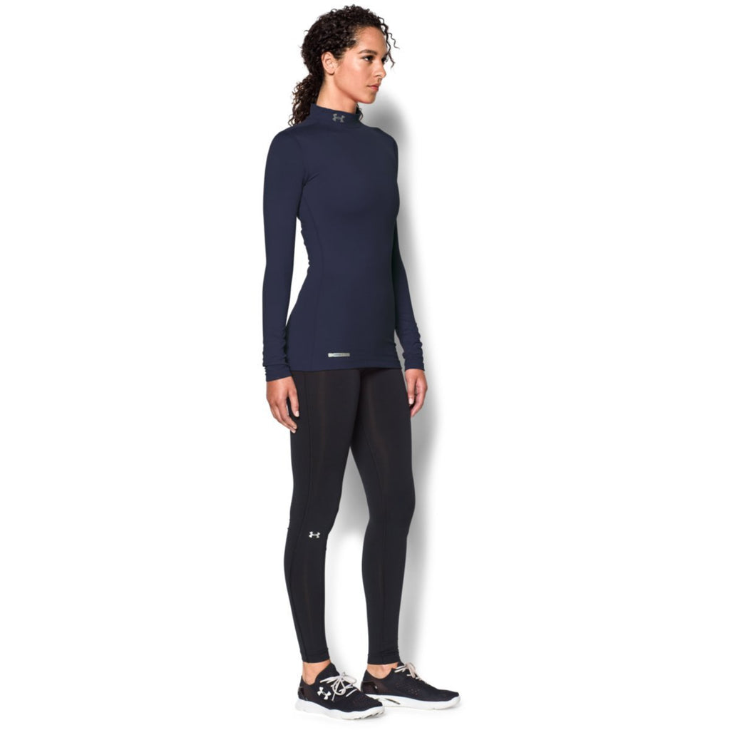 Under Armour Women's Navy ColdGear Fitted L/S Mock