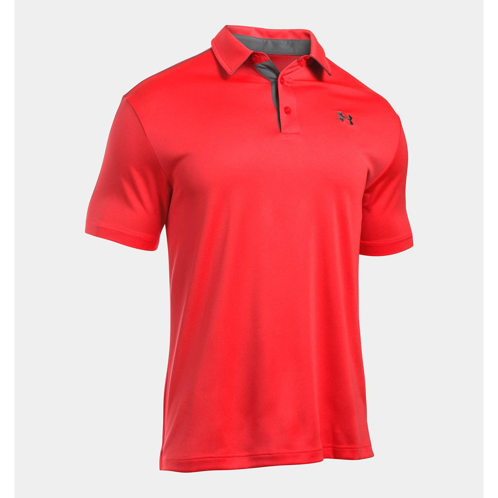 Under Armour Men's Red UA Leaderboard Polo