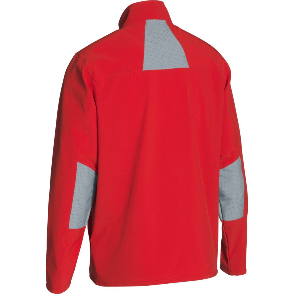 Under Armour Men's Red/Steel Squad Woven Warm-Up Jacket