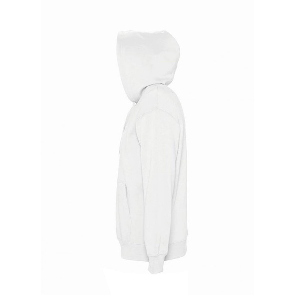 SOL'S Unisex White Slam Hooded Sweatshirt