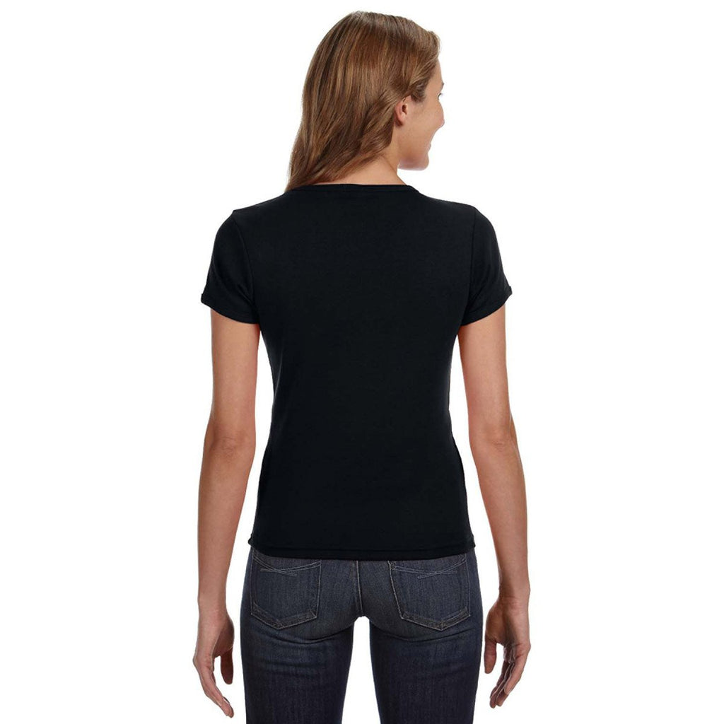 Anvil Women's Black Scoop T-Shirt