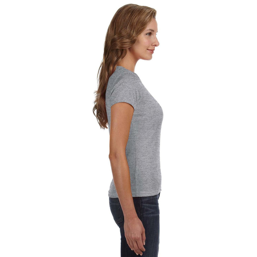 Anvil Women's Heather Grey Scoop T-Shirt