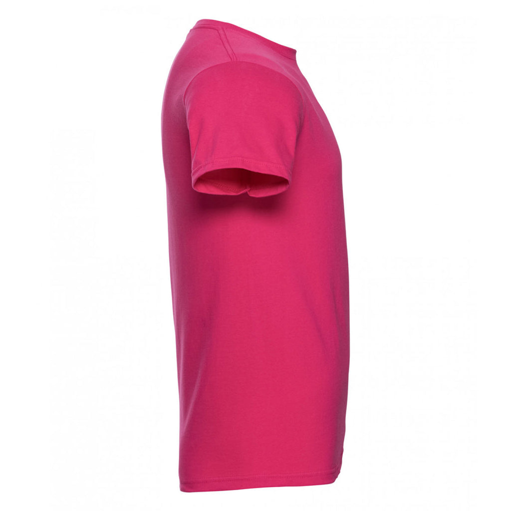 Russell Men's Fuchsia Lightweight Slim T-Shirt