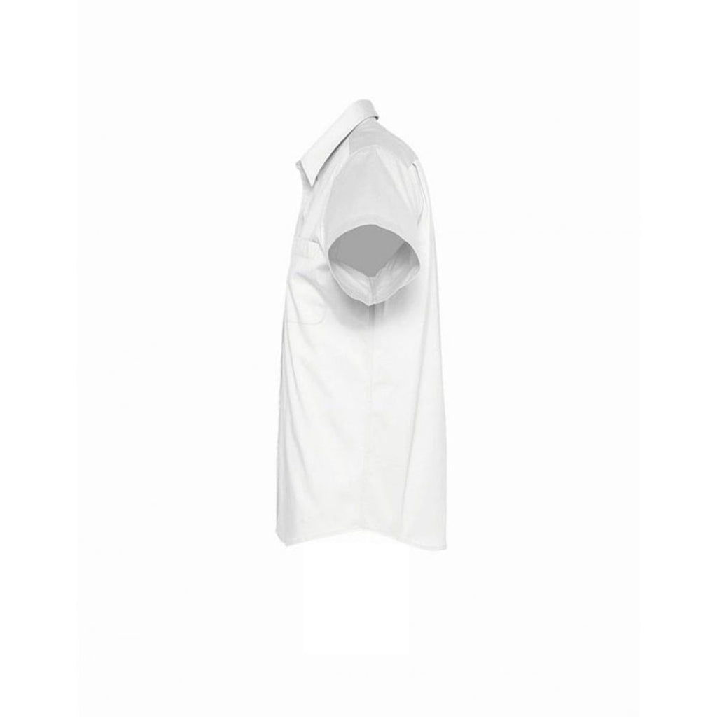 SOL'S Men's White Brooklyn Short Sleeve Twill Shirt