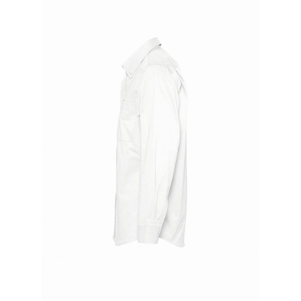 SOL'S Men's White Bel-Air Long Sleeve Twill Shirt