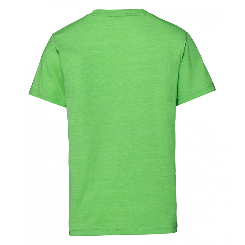 Russell Youth Green Marl V Neck HD T-Shirt