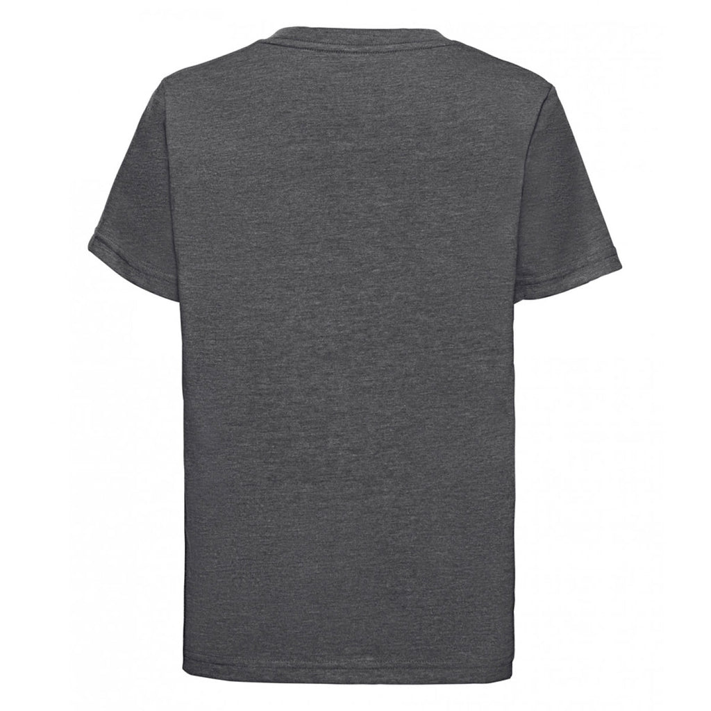 Russell Youth Grey Marl V Neck HD T-Shirt