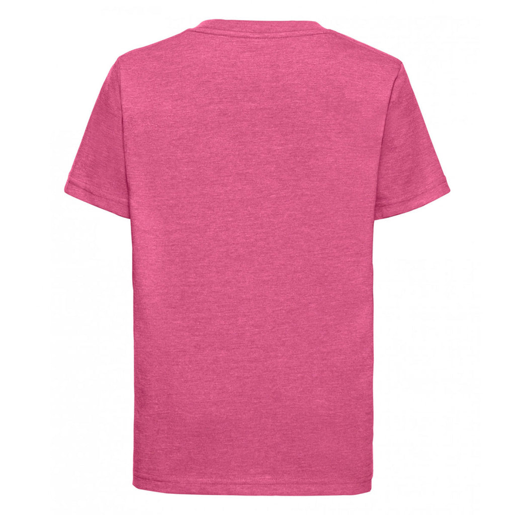 Russell Youth Pink Marl V Neck HD T-Shirt
