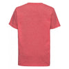 Russell Youth Red Marl V Neck HD T-Shirt