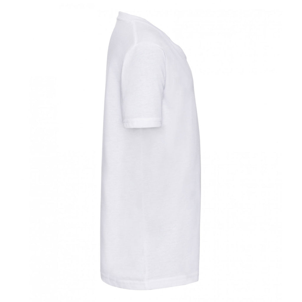 Russell Youth White V Neck HD T-Shirt
