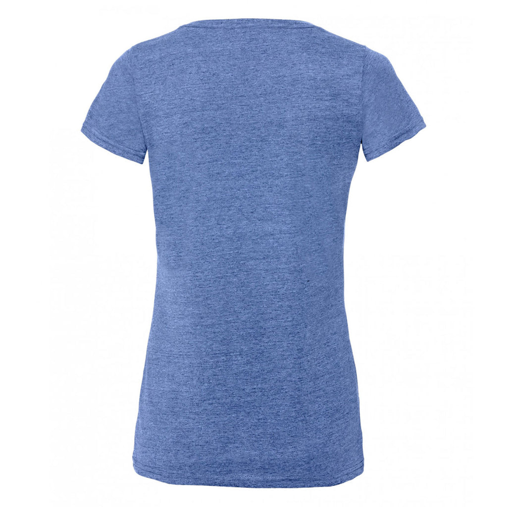 Russell Women's Blue Marl V Neck HD T-Shirt