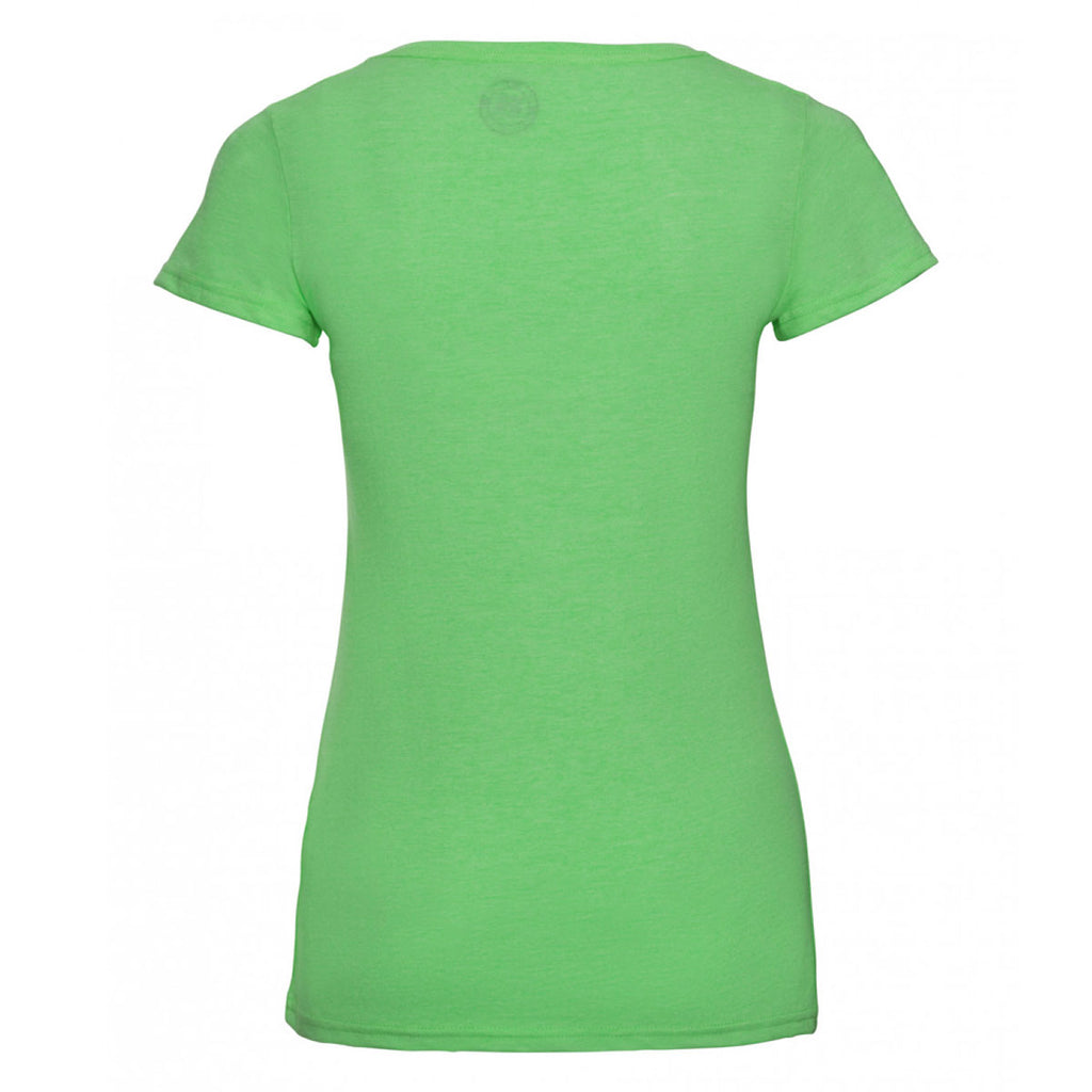 Russell Women's Green Marl V Neck HD T-Shirt