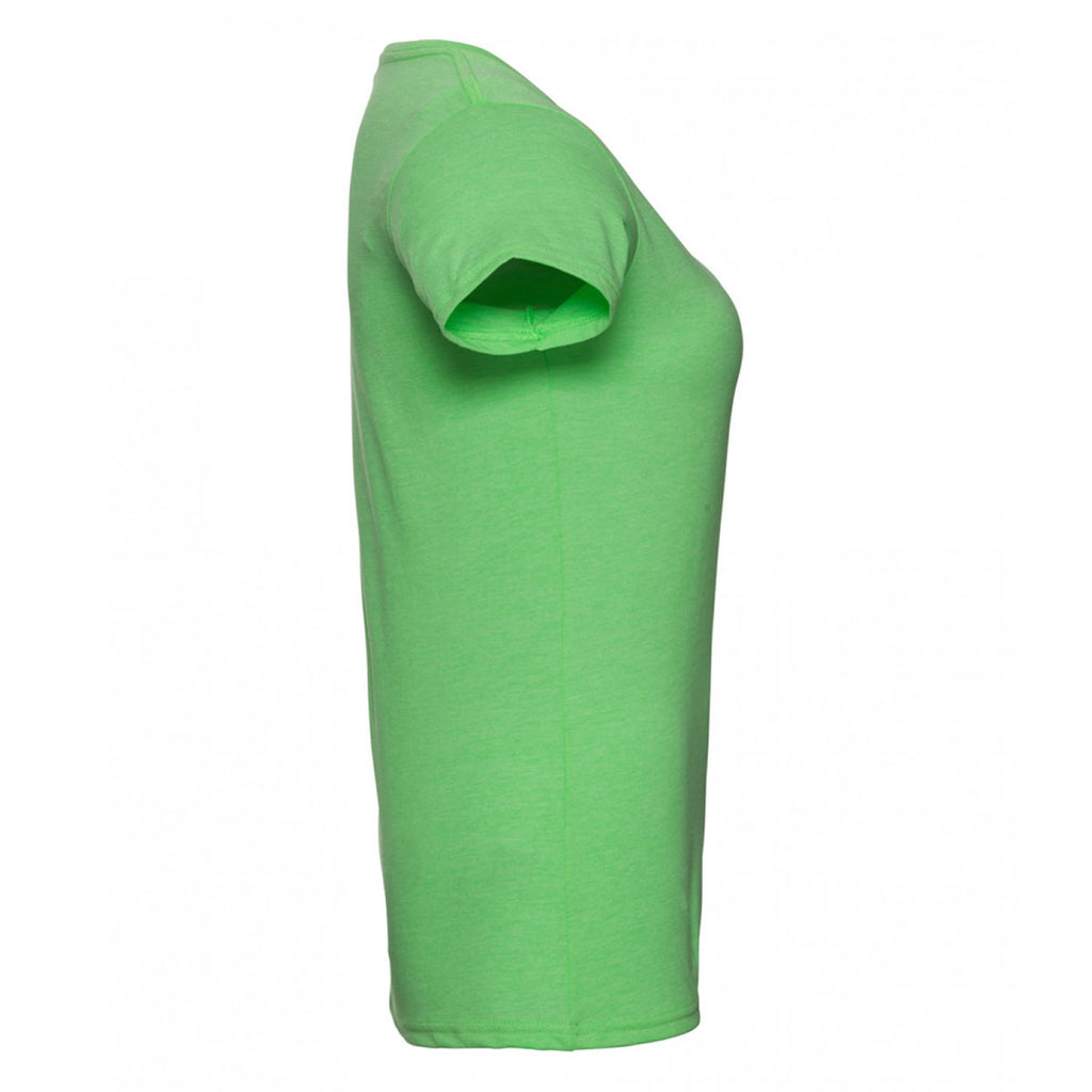 Russell Women's Green Marl V Neck HD T-Shirt