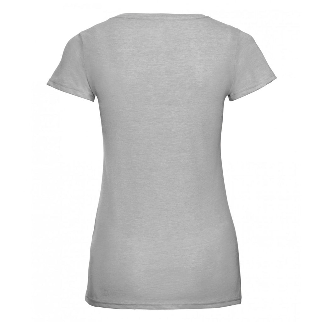 Russell Women's Silver Marl V Neck HD T-Shirt