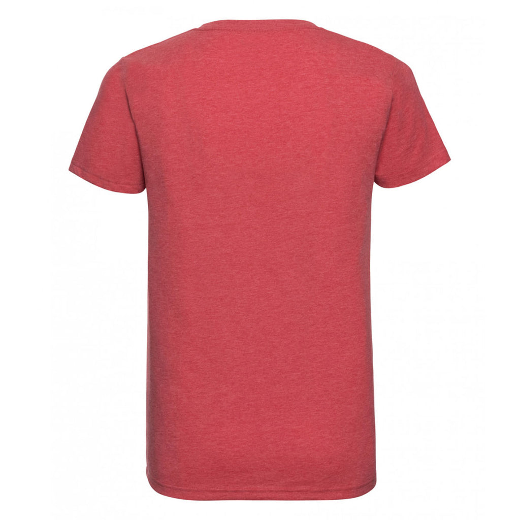 Russell Men's Red Marl V Neck HD T-Shirt
