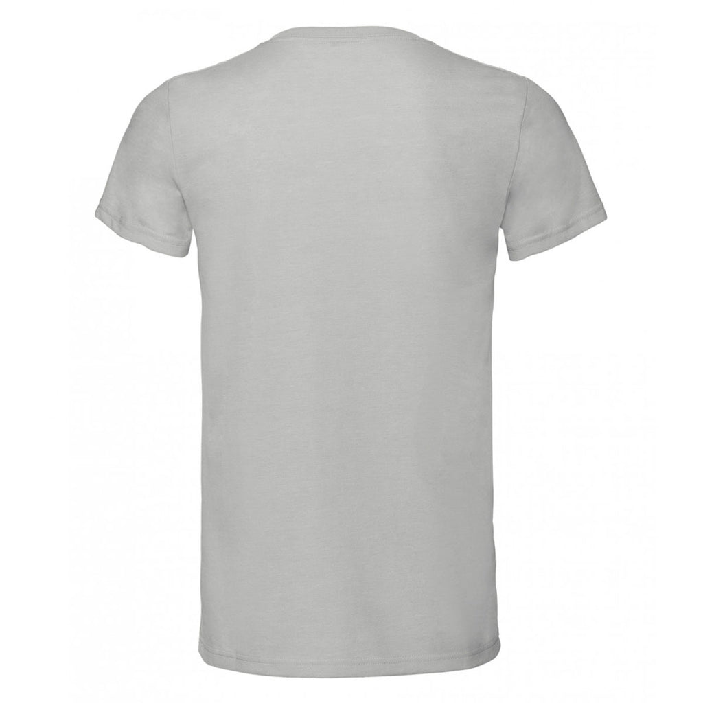 Russell Men's Silver Marl V Neck HD T-Shirt