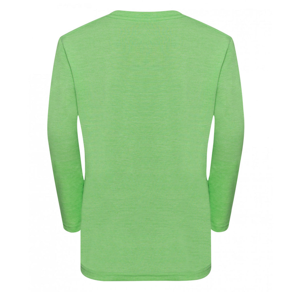Russell Youth Green Marl Long Sleeve HD T-Shirt