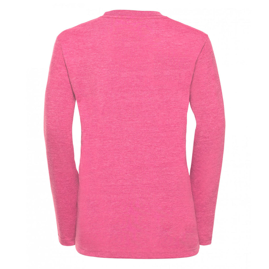 Russell Youth Pink Marl Long Sleeve HD T-Shirt