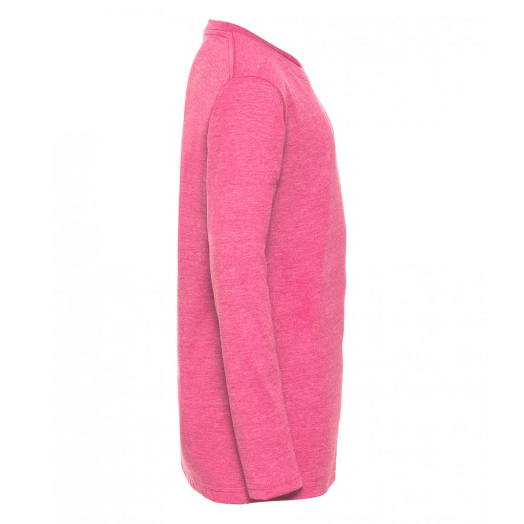 Russell Youth Pink Marl Long Sleeve HD T-Shirt