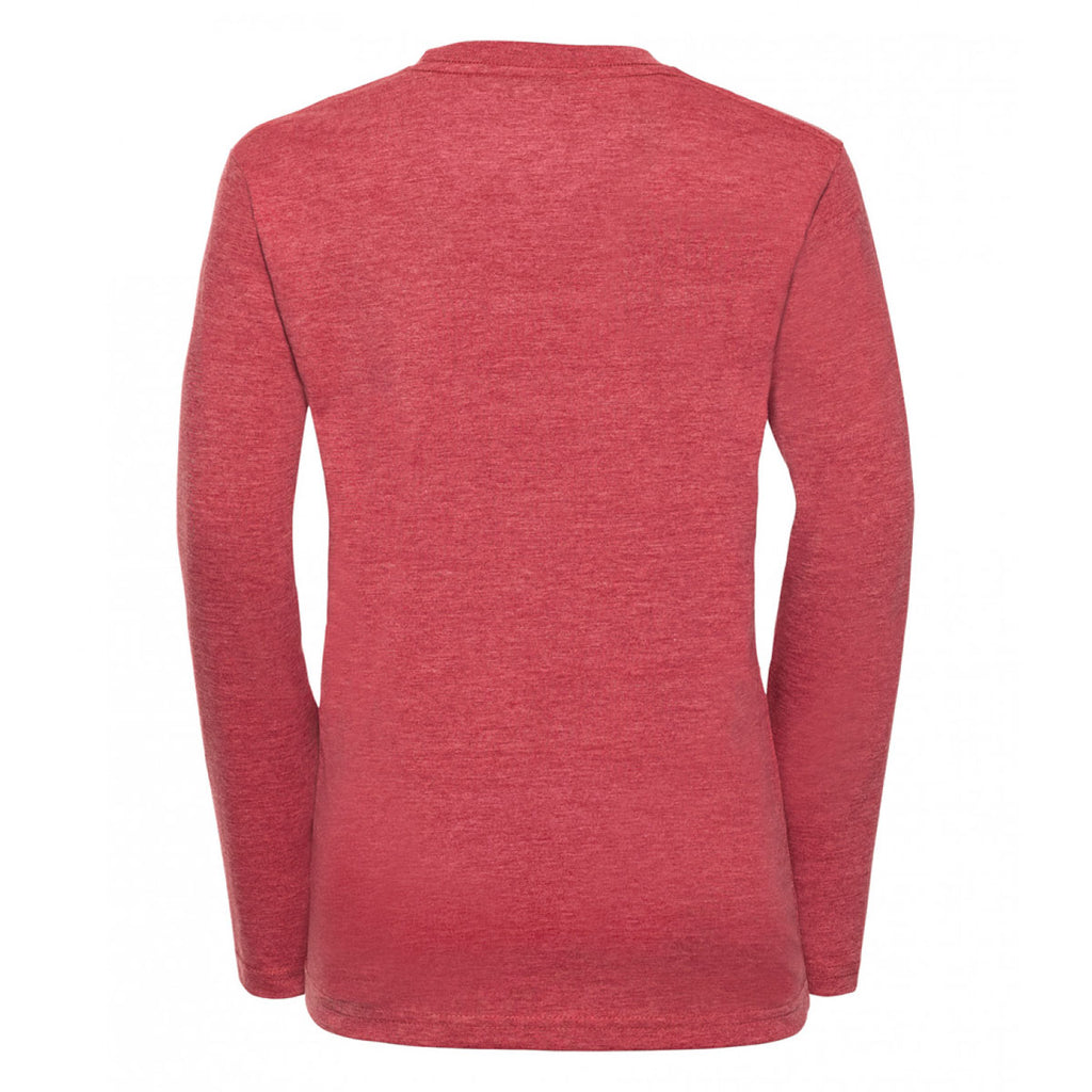 Russell Youth Red Marl Long Sleeve HD T-Shirt