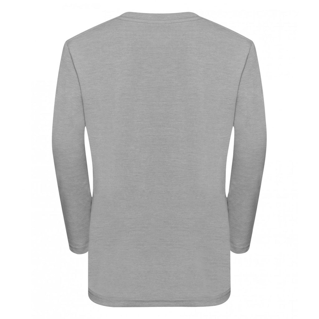 Russell Youth Silver Marl Long Sleeve HD T-Shirt